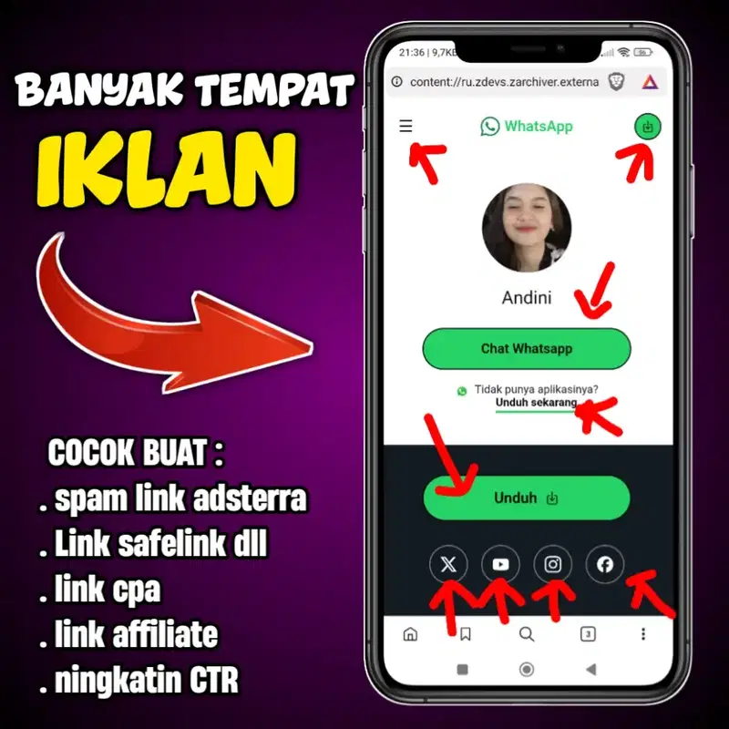 Landing Page WhatsApp Mirip Asli Paling Gacor Buat Spam Link